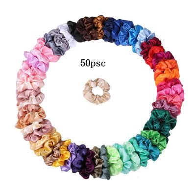 China European and American style CIA hot sale wholesale cheap customized high quality silk satin headband women's hair scrunchies for sale