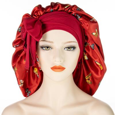 China breathable & Large Waterproof Wide Brim Amazon Printing Sleep Hat Curly Hair Braid Tie Band Brim Stretch Scarf Hoods for sale