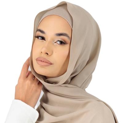 China Assorted Colors Wholesale Customization Premium Chiffon Hijab Cotton Inner Matching Tank Top Hat For Muslim Women Hijab Snap Shawls for sale