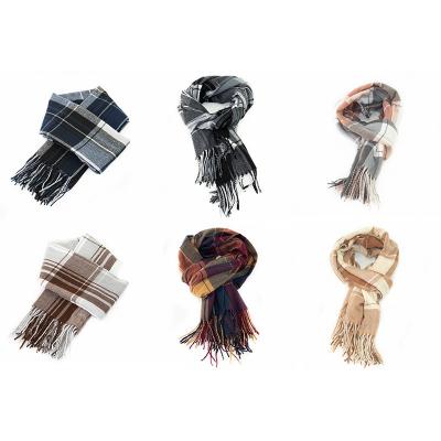 China Wholesale Winter Classic Unisex Thick Tassel Autumn Shawls Plaid Cashmere Warm Keeping Scarves for sale