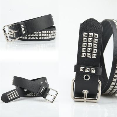 China American punk suit and new euro style cheap fashion men's and women's belt square pyramid rivet jeans belt for sale