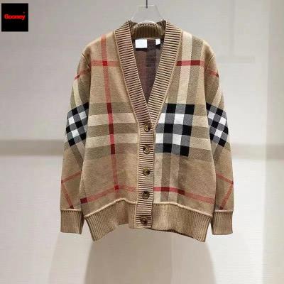 China luxury famous designer brand sweater designer of the latest Anti-wrinkle knitwear plaid design ladies sweater sweater for girls for sale