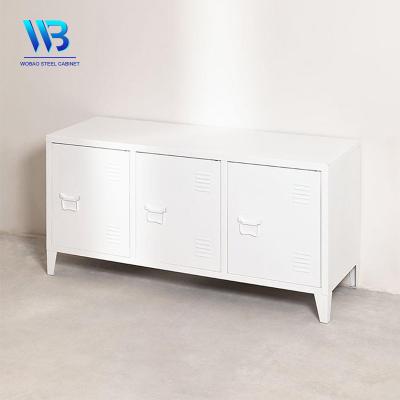 China Foshan Size Living Room Nordic Modern Customized White Steel Metal Color TV Cabinet Designs for sale