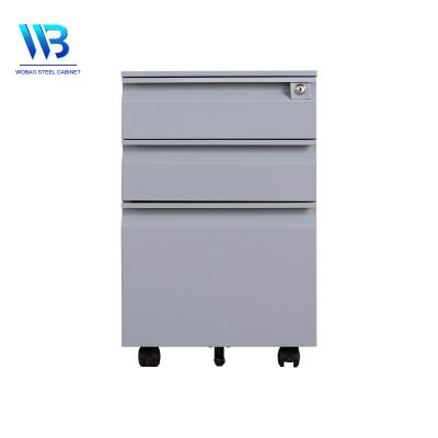 China Office Furniture A4 File Storage Modern Hot Selling Metal Three Drawer Metal Mobile Filing Cabinet for sale