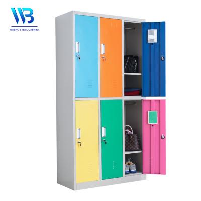 China Cheap Factory Price 6 Door Filing Cabinet Supermarket Gym Metal Steel Locker Cabinet for sale