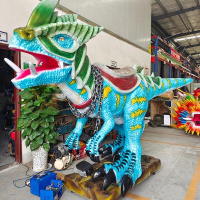 China Large Size Animatronic Dino , Blue Realistic Dinosaur Model for sale