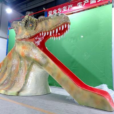 China Deslizamiento de dinosaurios realista y animatrónico para Dino World / Parque de diversiones en venta