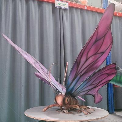 China Simulación animada Mariposa Animatrónica Insecto Azul Rosa Color en venta