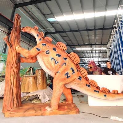 China Orange Animatronic Dinosaur Model Waterproof Weatherproof For Amusement Park for sale