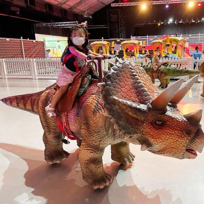 China Dinossauro a Caminhar Elétrico Personalizado Animatrónico Triceratops Dinossauros Para Crianças à venda