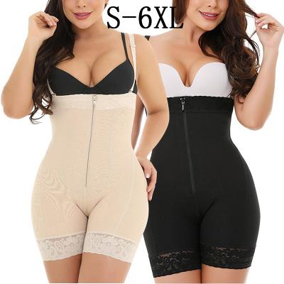 China Antibacterial Body Shaper Women Plus Size Shaper Women Slimming Jumpsuit Quality Body Shaper 5XL 6XL Zipper Underwear Open Fork for sale