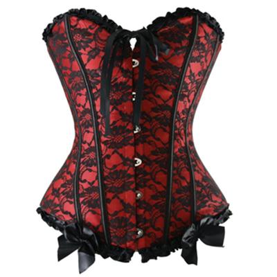 China Antibacterial Women Bustier&Corset Sexy Steampunk Gothic Corset Lace Up Bodice Shaper Shoulder Basque Diet Corset S-6XL for sale