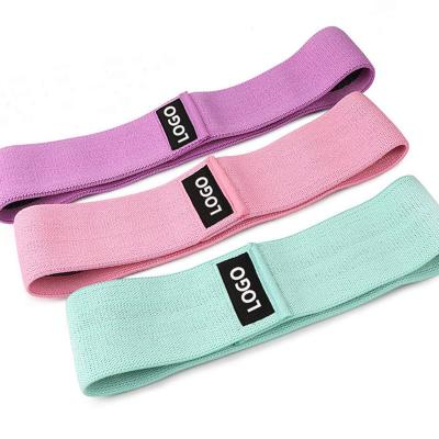 China Custom Logo Yoga Gym Exercise Legs Band Fitness Legs Booty Hip Booty Fabric Resistance Bands for sale