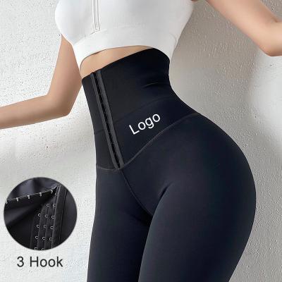 China 2022 Logo Faja Waist Yoga Pants Waistband Woman Body Shaper Breathable Custom Gaiters High Plus Trainer Shapewear Waist Corset Waist Leggings for sale