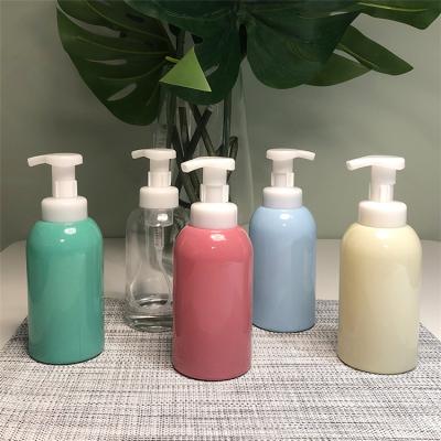 China Personal Care Wholesale 375ml Colorful Glass Bottle For Hand Sanitizer Glass Soap Dispenser With Foaming Pump for sale