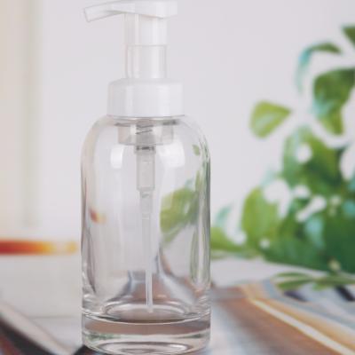 China Super High Quality 375ml Personal Care For Soap Glass Dispenser Hand Sanitizer Jar Packaging Set With Foaming Pump for sale