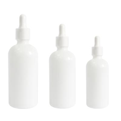 China Eco-friendly 30ml 50ml 100ml 120ml Recyclable White Ceramic Cosmetic Container Set Opal Glass Lotion Bottles Jar With Pump Or Cap for sale