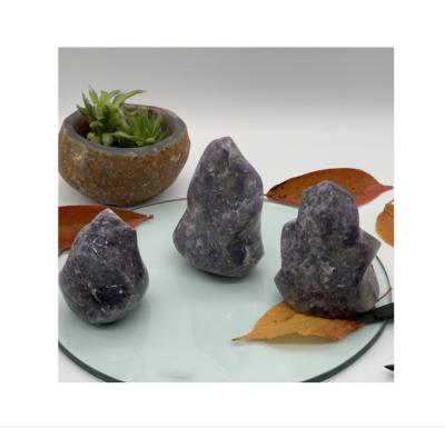 China Without Torch Wholesale High Quality Natural Healing Purple Lepidolite Gemstone Craft Crystal Decoration for sale