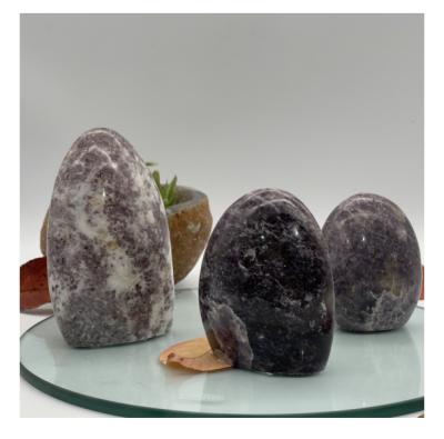 China Free wholesale natural high quality reiki crystal treatment jewelry lepidolite stone decoration healing crystal ornaments for sale