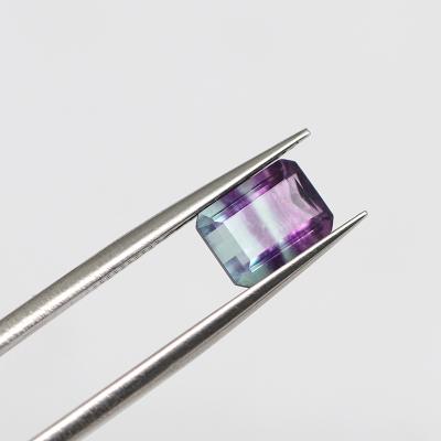 China China New Product Natural Fluorite Rectangular Inverted Flat Loose Diamonds Matching Energy Stone for sale