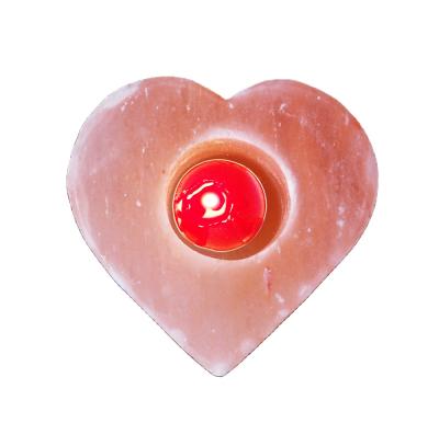 China Without Light Handwork Creative Himalayan Heart Shaped Night Light Himalayan Salt Candle Holder Aroma Candle Holder Salt Gifts Light for sale