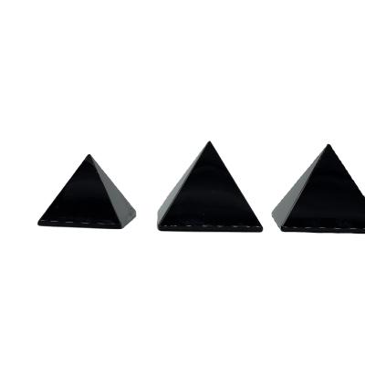 China Wholesale Hot Sale Natural Stone Pyra of Odin Pyramid Quartz Crystal Crafts Crystal Treatment Folk Crafts Black Obsidian Pyramid from Donghai for sale