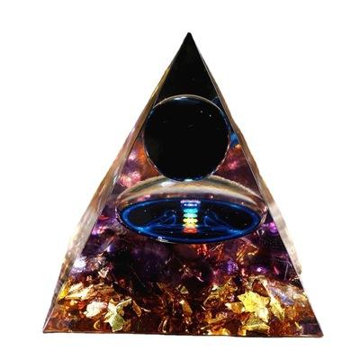 China Donghai Sale Hot Sale Ogan Pyramid Ornaments Crystal Gravel Triangle Pyramid Ornaments Ogan Energy Tower Obsidian Ball Amethyst Crushed Stone for sale