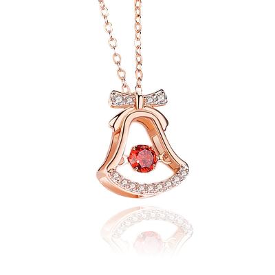 China New cute s925 sterling silver bell necklace Korean version of the clavicle chain rose gold jewelry Christmas gift for sale