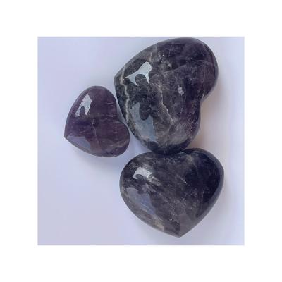 China China Amythest Crystal Stones Jewelry for High Quality Natural Purple Heart Shaped Feng Shui Crystal Image Business Decoration Gift for sale