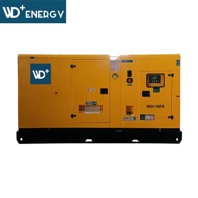 China WD+ Main Power WD110FS Generator 100kVA 400v 50Hz 3phase soundproof FAWDE 6CDF2D-14D technical datasheet 8 working hours for sale