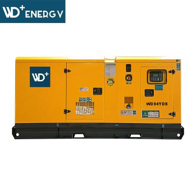 China WD+ Power WD94YDS Generator Standby Power 94kVA 400v 50Hz 3phase Soundproof YANGDONG Y4110ZLD Technical Datasheet 8 Working Hours for sale