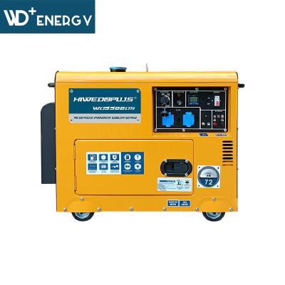 China WD+ Energy WD5500DS Air Cooled Silent Generator 5kW 230v 50Hz 12.5L Single Phase Max Technical Data Sheet WD186FE for sale