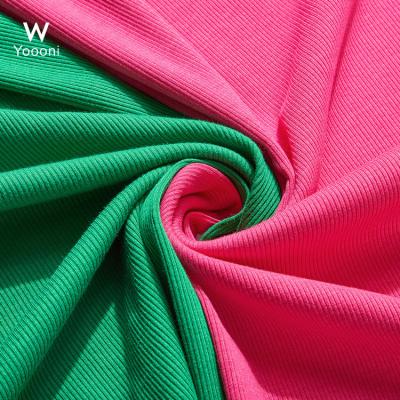 China Anti Pill Anti Bacterial Cotton Viscose Knit Rib Fabrics 8% Spandex Stretch Fabric Rayon For Vest Home Use for sale