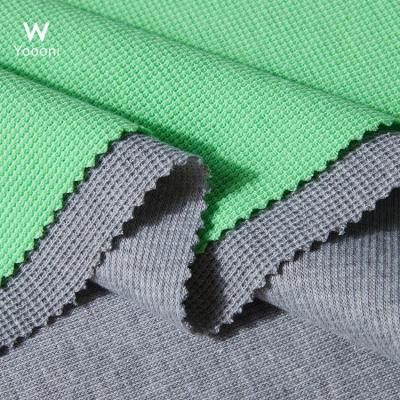 China Heavy Anti Pill 310g Cotton Polyester Blend Knit Waffle Weave Fabric For Long Sleeve Shirt Sportswear Hoodie for sale