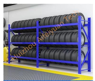 China Corrosion Protection High Load Capacity Steel Display Rack Truck Tyre Shelves for sale