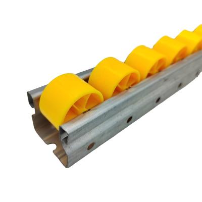 China Transportation Warehouse Shelf Industry Iron Metal Plastic Flow Rail Wheel Roller Track For Pipe Rack System for sale