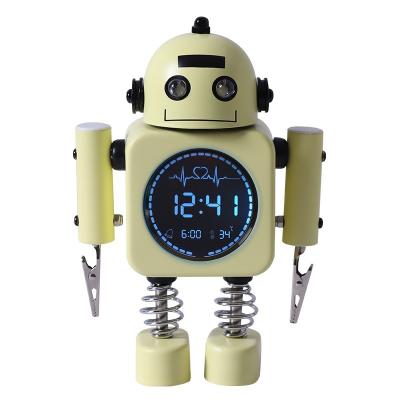 China New LUMINOVA Electronic Robot Sunrise Alarm Clock for Students with Clock Boys and Girls Children's Bedroom Bedside Smart Desk Clock for sale