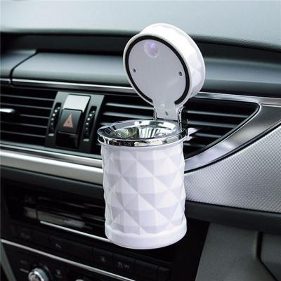 China Auto Accessories Portable Creative Ashtray Car Ashtray With Lid Light Blue Car LED Auto Ashtray for sale