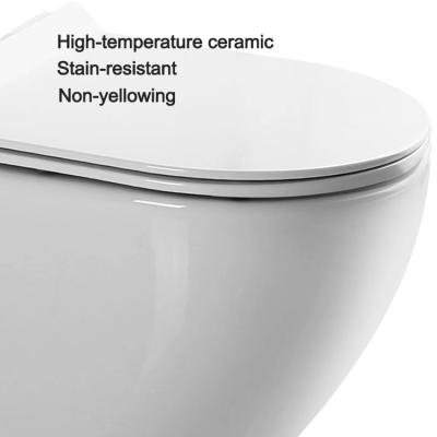 China Concealed Tank OVS CE Europe Luxury Hotel White Color Water Saving Ceramic Water Closet European Standard  Wc Hidden Rimless Wall Toilet for sale