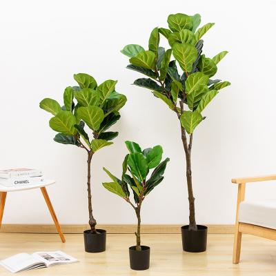 China 80cm/120cm/150cm Height 80cm/120cm/150cm Hance Green Bonsai Plants Office Ficus Pandurata Fiddle Leaf Tree Artificial Fig Large for sale