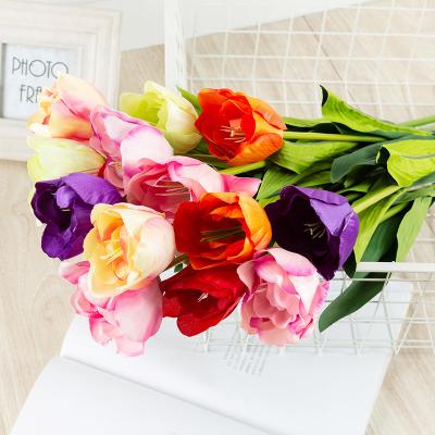 China B111 Champag Belle Tulip Flower Porcelain Artificial Flowers Wedding Real Touch Colorful Purple Pink Red Handmade Single Stem Wholesale for sale