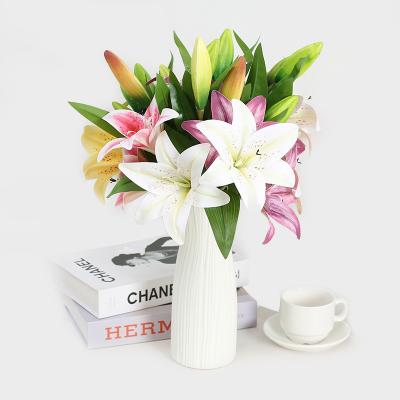 China H178 Trendy Wholesale Gift Artificial Zantedeschia Real Bulk Contact The Lily Flower Pu Tropical Lily Decoration Flower for sale