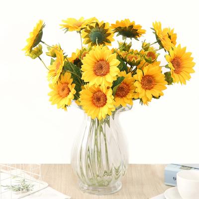 China K62 Factory Supply Silk Sunflower 5 Heads Sunflower 5 Heads Sunflower Decor Artificial Bouquet K62 Silk Flowers Decorative Craft for sale