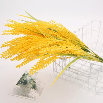 China Direct Wholesale Custom Flowers Spike Natural Golden Wheat Dried Wheat Plant Direct Selling Beautiful Simulation Wheat Plant Colorful Artificial Flower C21 for sale