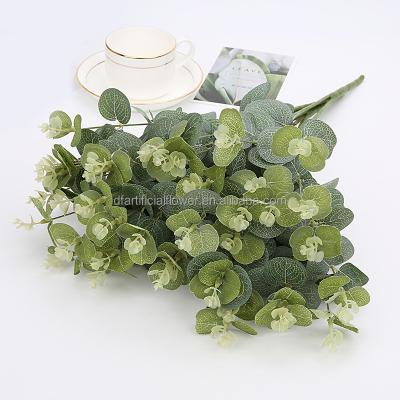 China H129 Wedding Party Green Plant Artificial Eucalyptus/Floral High Quality Realistic Single Branch Home Decoration Florist Supplies Material Leaves Decor for sale