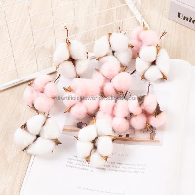 China D131 Single Stem Home Bulk Decotation Long Stem Cotton Natural Dried Branch Natural Dried Flowers Artificial Flowers Branches For Home Decoration for sale