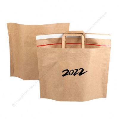 China Eco Friendly Shopping Carrier Logo Biodegradable Paper Packaging Bag Kraft Paper Biodegradable Paper Bags With Handle For Clothes for sale