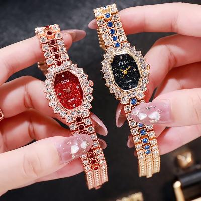 China Popular Color Luminous Diamond Watches Full Square Diamond Ladies Shape Leisure Starry Sky Watch Manufacturers Direct Sales for sale