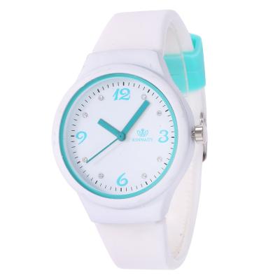 China Fashion men \ dress fashion and luxury popular female students watch soft color silicone diamond color quartz watch splicing reloj for sale