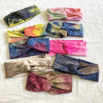 China Fashion Summer Sports Style Hair Accessories Colorful Elastic Personality Yoga Cross Headband For Women for sale